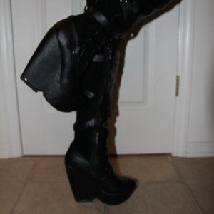 Comfortable 6 Inch Heel Platform Wedge Boots